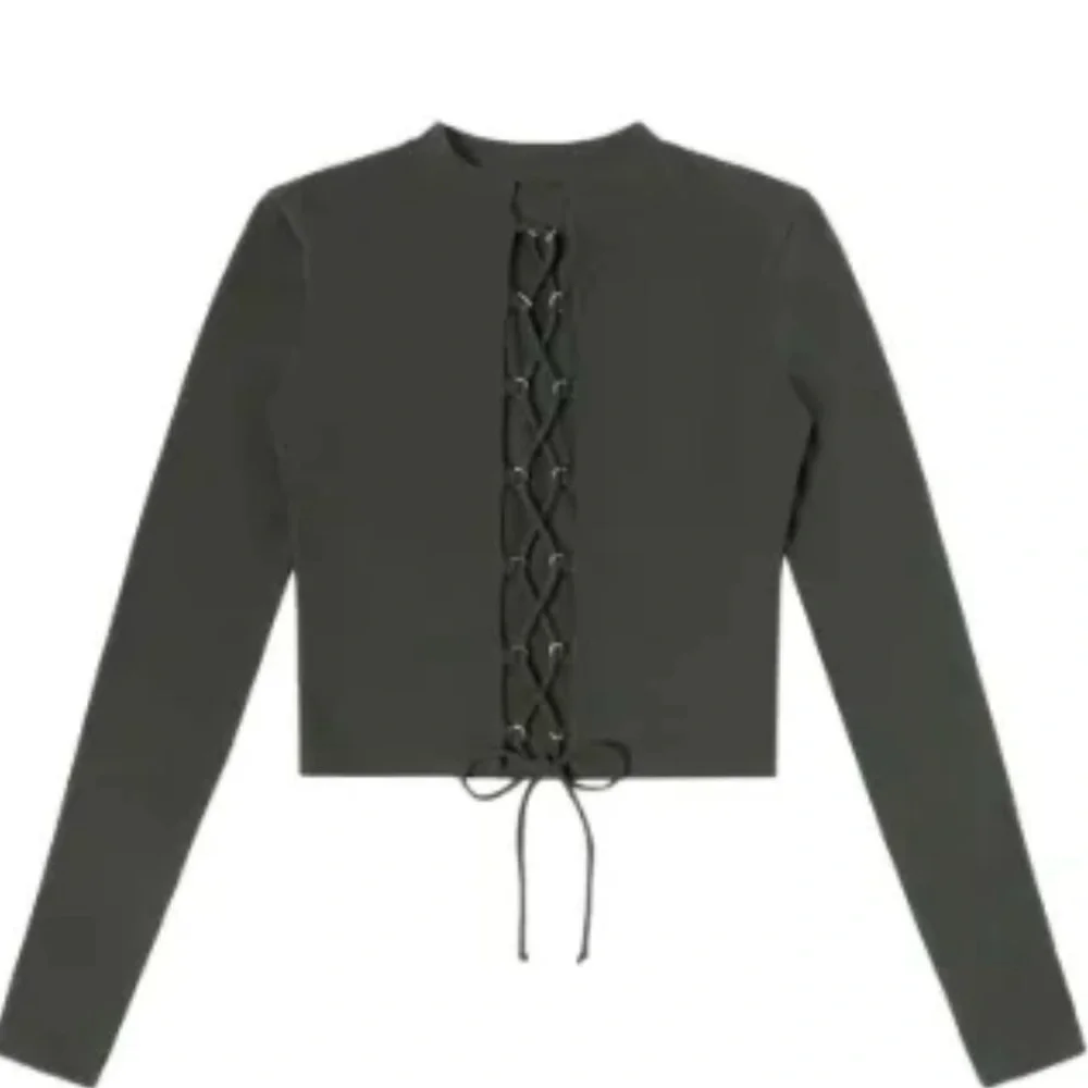 Aizum long-sleeved lace-up T- shirt XL